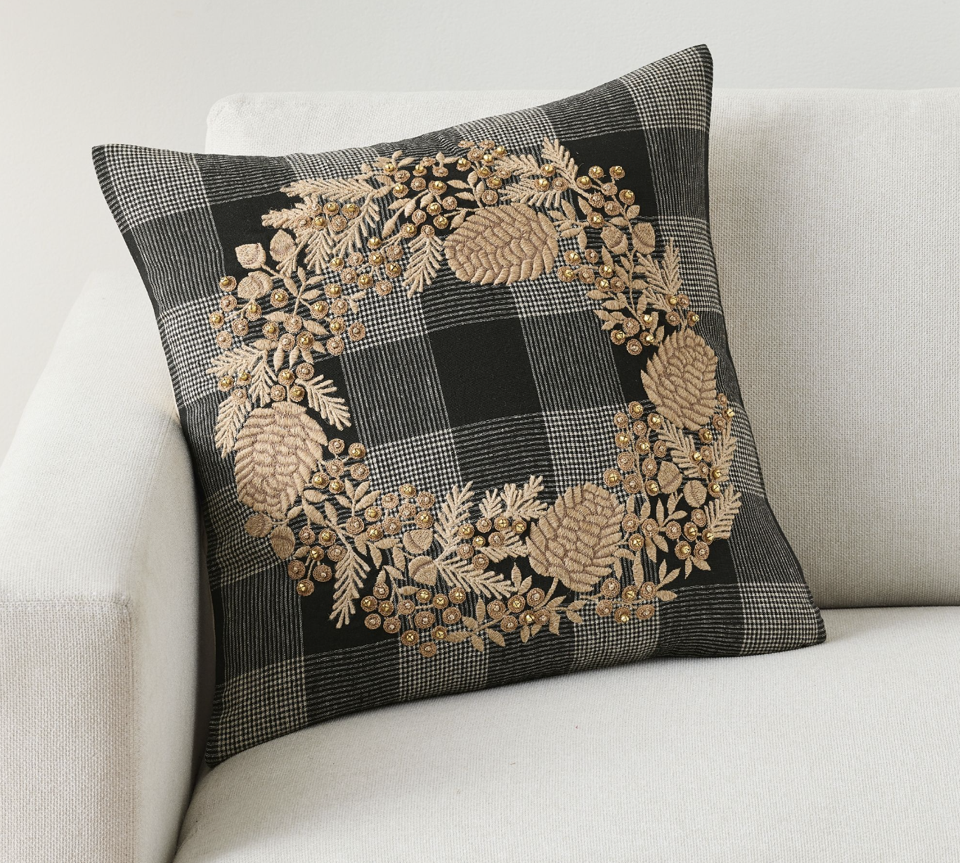 Geoffry Wreath Plaid Pillow